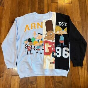 Vintage Nickelodeon Hey Arnold! Split Graphic Sweatshirt XL Unisex